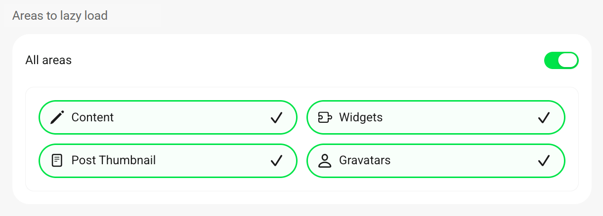 Select lazy load areas
