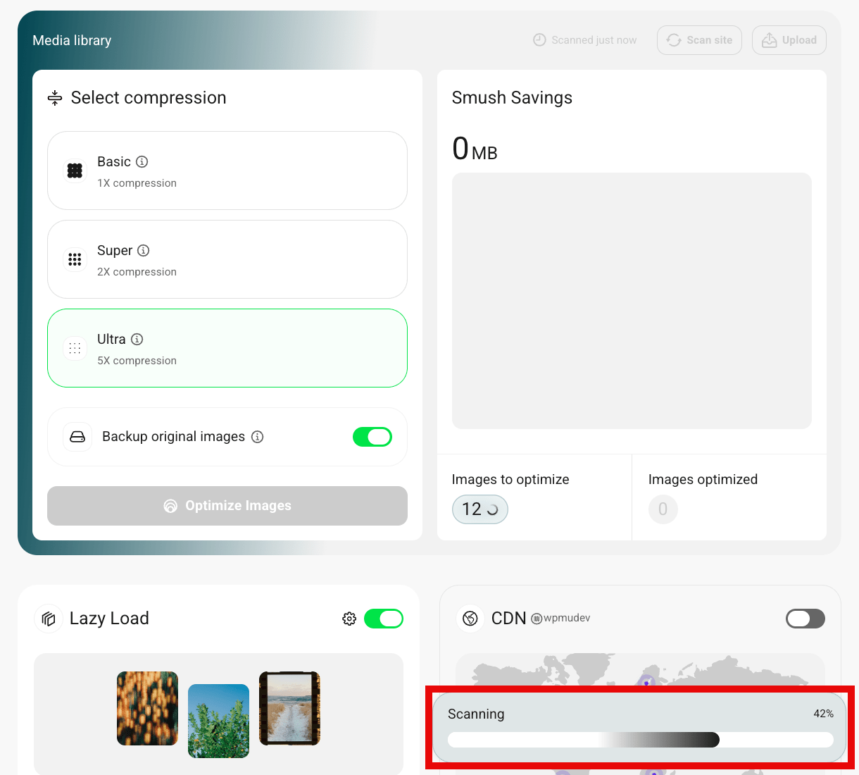 Scan in progress progress bar