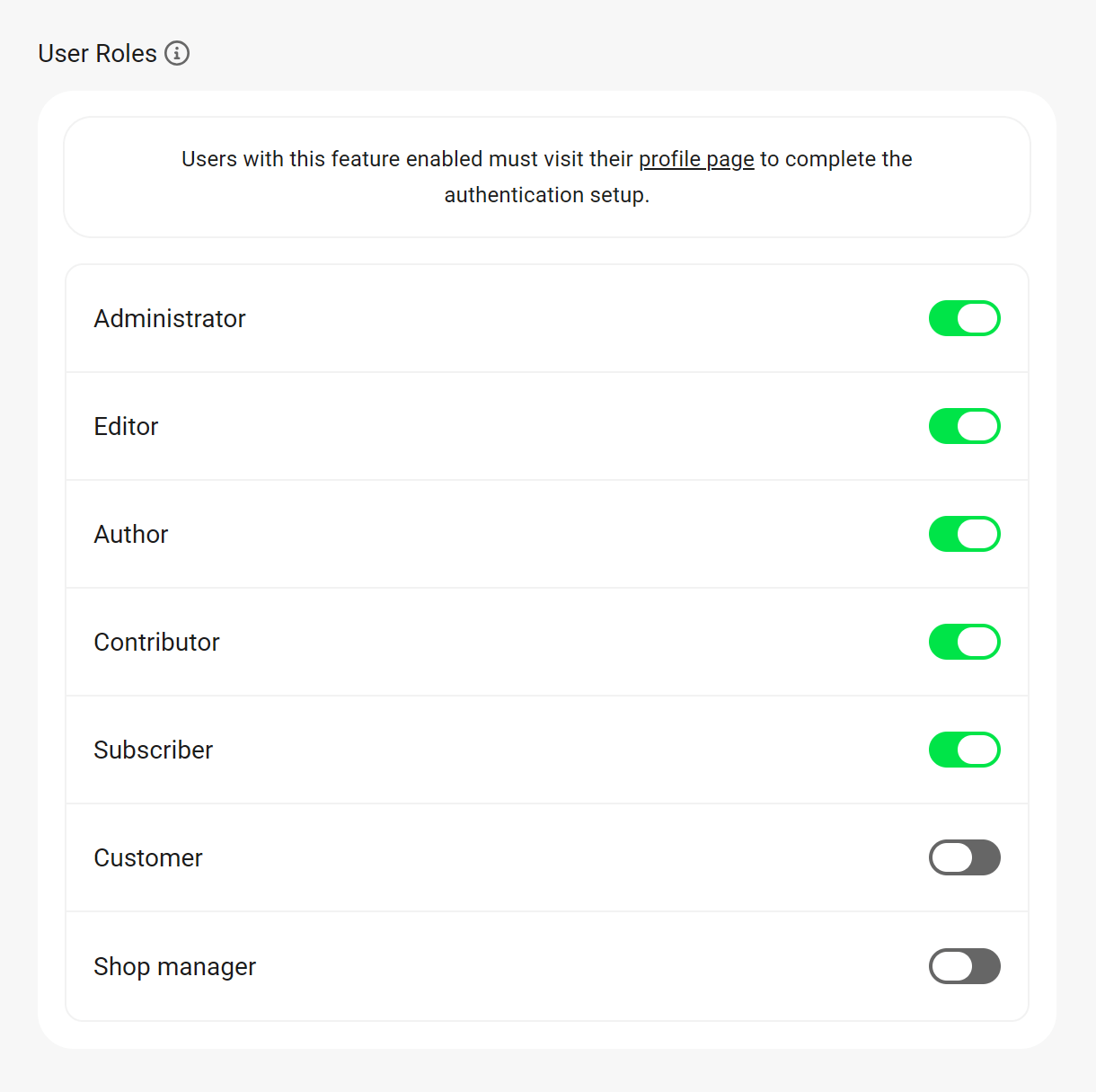 Enable Two-Factor-Authentication for selected user roles in Defender