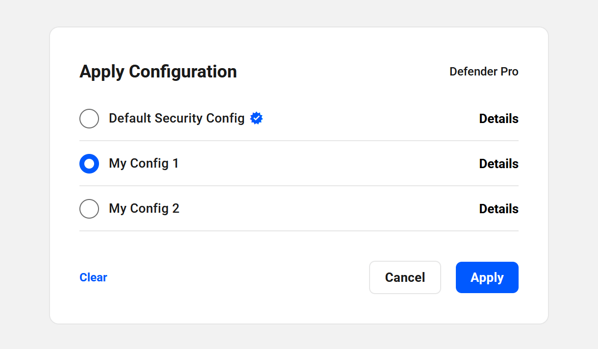 Applying a config to a site in the Hub